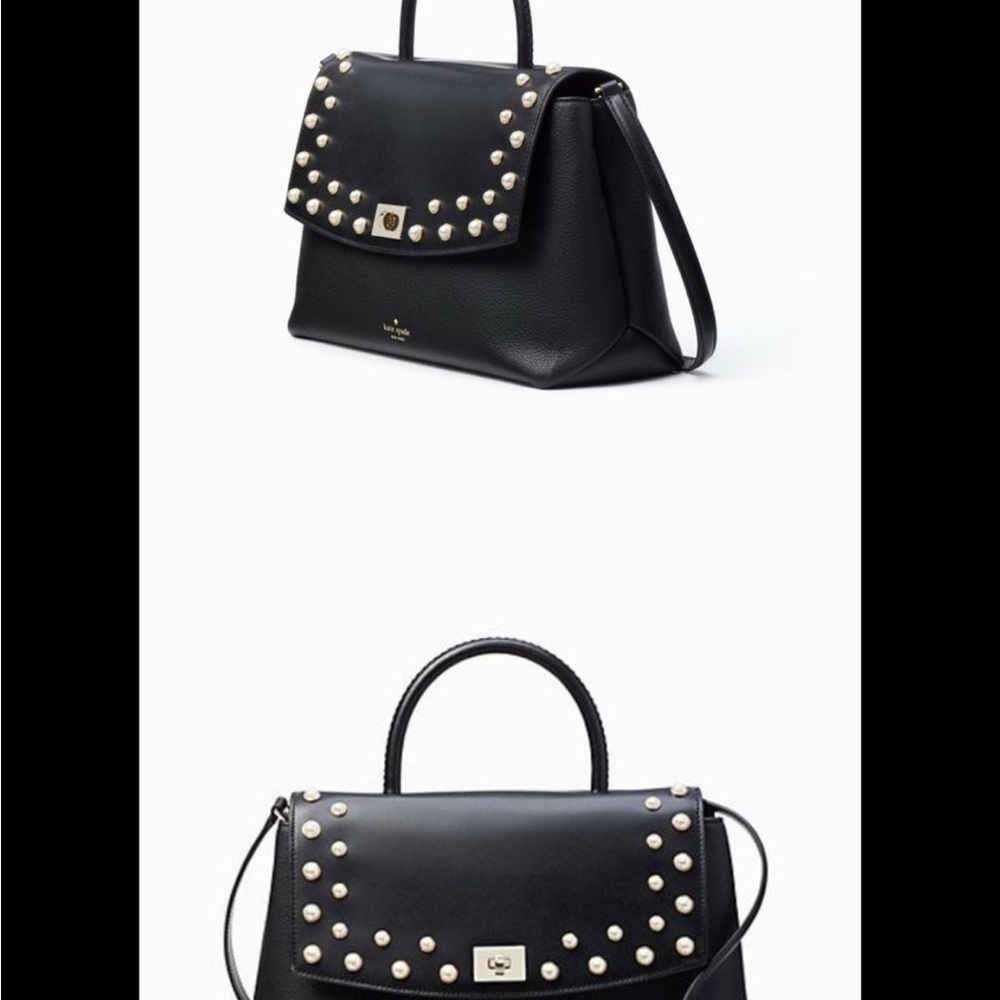 Kate Spade Black Satchel with Gold Accents